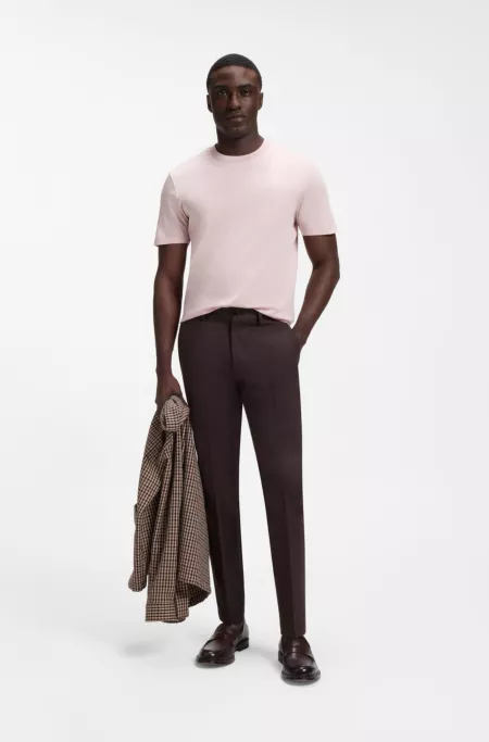 Slim-fit cotton-blend pants