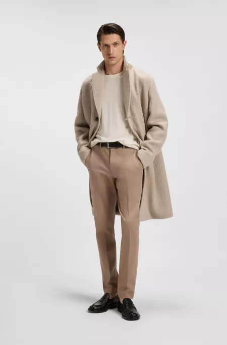 Slim-fit trousers in cotton, cashmere and stretch