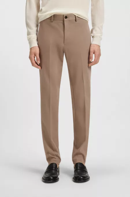Slim-fit trousers in cotton, cashmere and stretch
