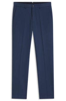 Slim-fit pants in cotton, cashmere and stretch, Light Blue