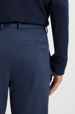 Slim-fit pants in cotton, cashmere and stretch, Light Blue