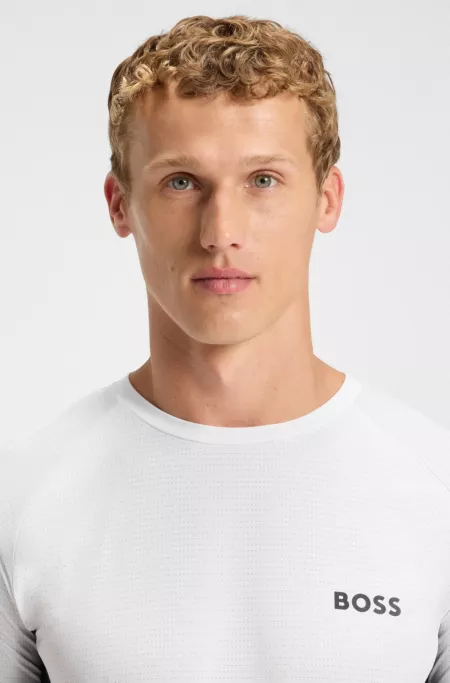 Mesh-jersey slim-fit T-shirt with colour-blocking