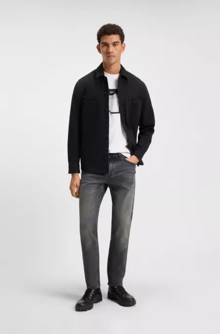 Maine grey regular-fit jeans in comfort-stretch denim