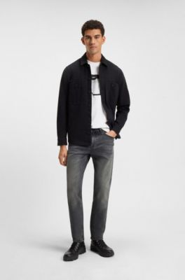 Maine grey regular-fit jeans in comfort-stretch denim, Grey