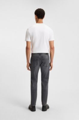 Maine grey regular-fit jeans in comfort-stretch denim, Grey