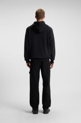 Airbrush-logo hoodie in cotton terry, Black