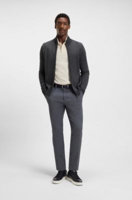 Polo de algod&oacute;n con estructura de espiga, Blanco