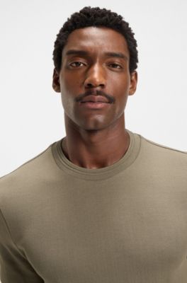 Herringbone-structure T-shirt cotton