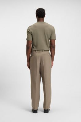 Camiseta de algod&oacute;n con estructura de espiga, Marr&oacute;n claro