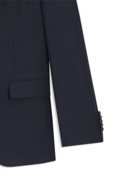 Two-piece slim-fit suit patterned virgin wool