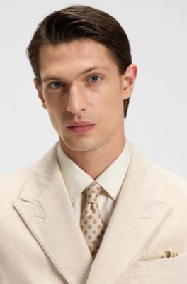 Blazer slim fit en pana de algod&oacute;n y alpaca, Beige claro