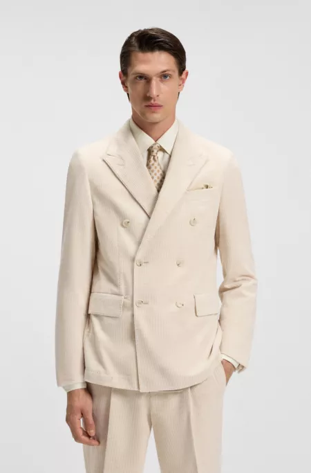 Slim-fit jacket in cotton-alpaca corduroy