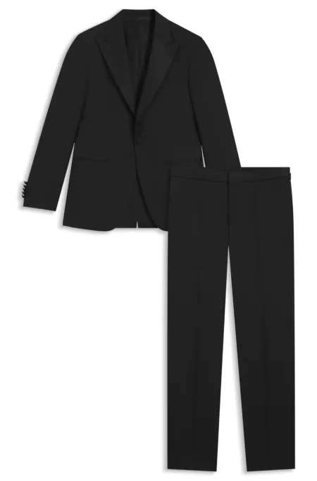 Two-piece slim-fit tuxedo suit in a wool blend