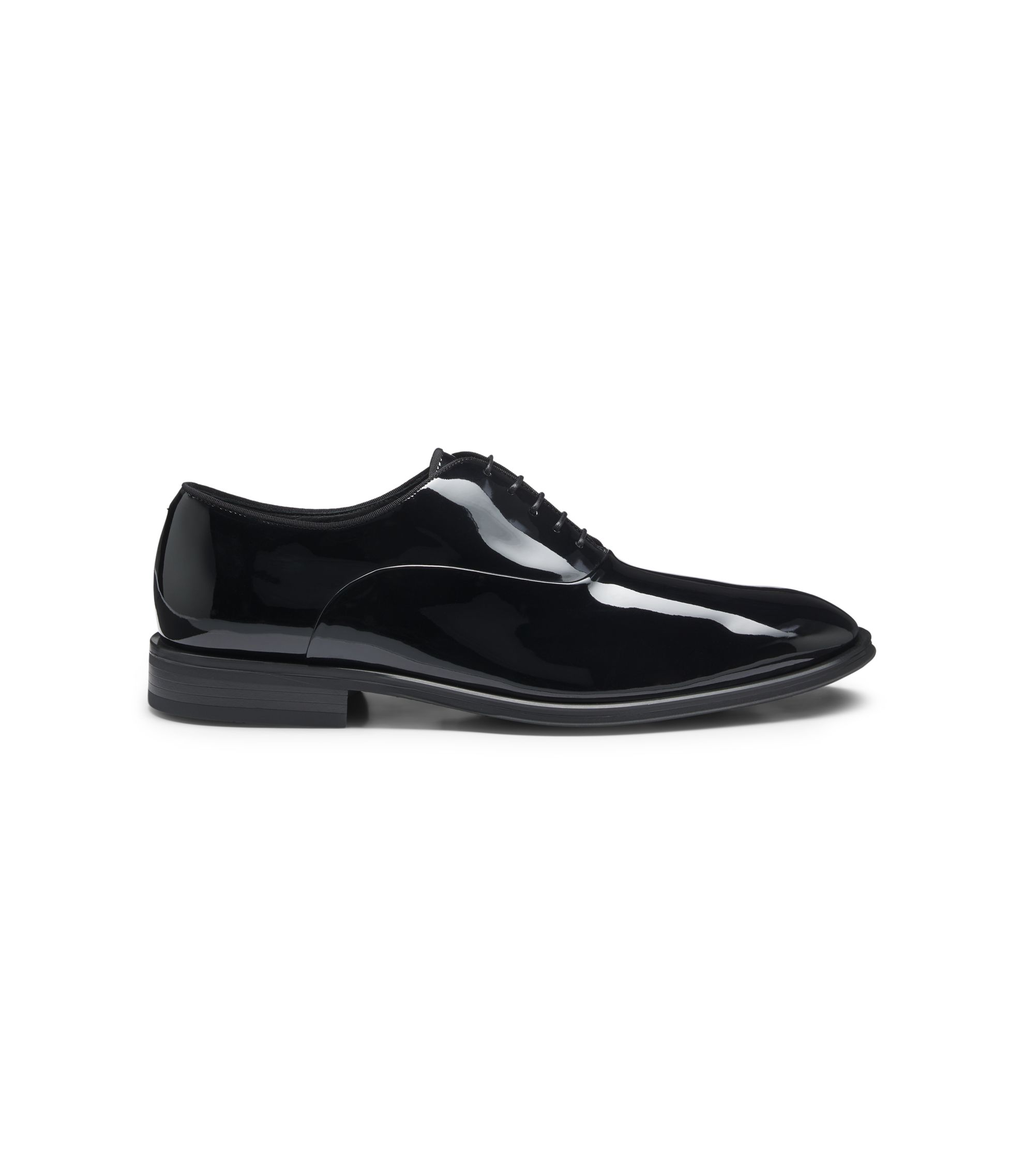 Hugo Boss Men\'s dress shoes patent leather embossed BOSS - Oxford shoes in patent leather - Black main image 4