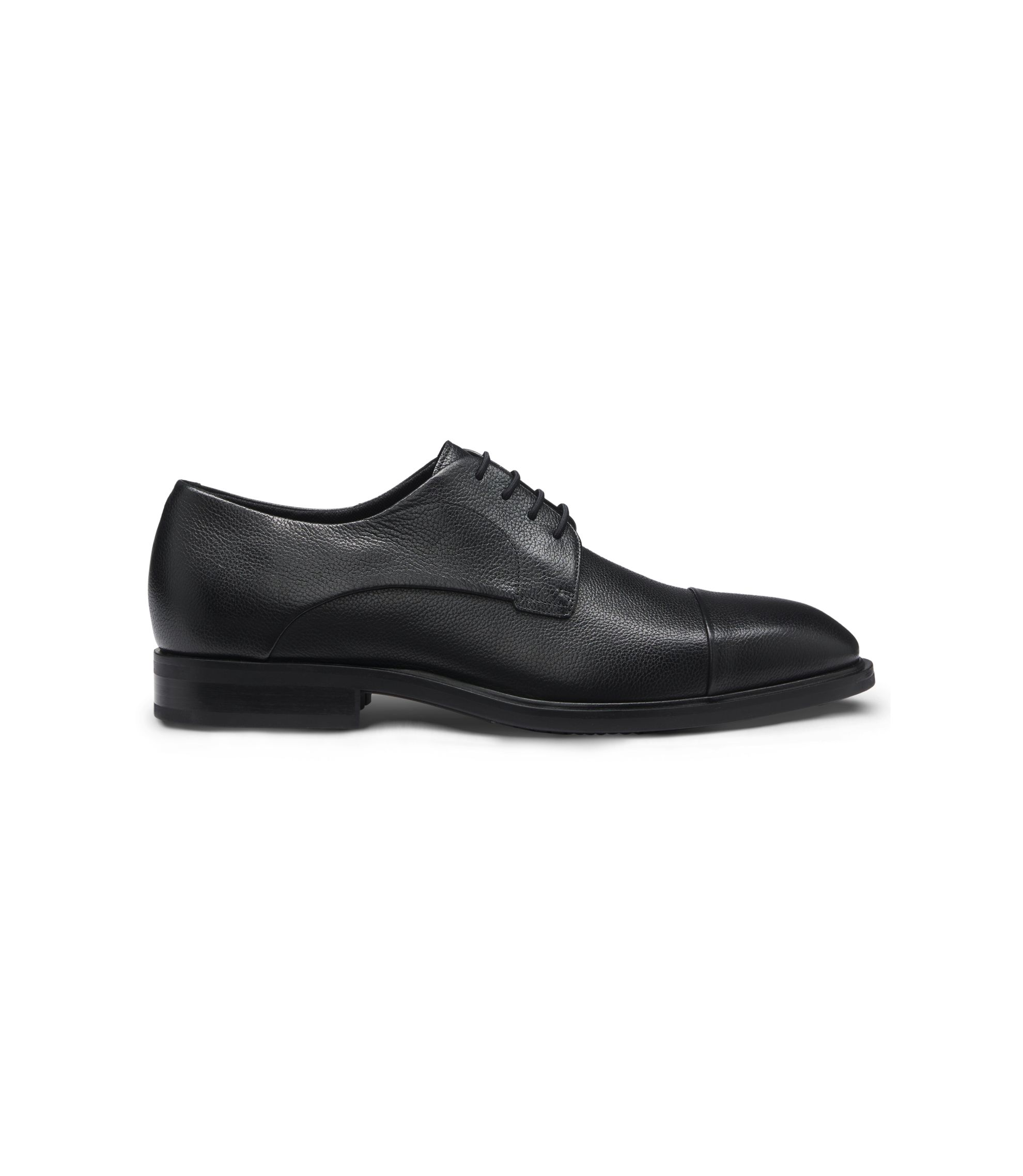 Boss Black Leather Derreck cap toe Derby Shoes size 7.5 men H4N11 BOSS - Cap-toe Derby shoes in leather - Black main image 4