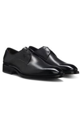 Zapatos Derby en piel pulida, Negro