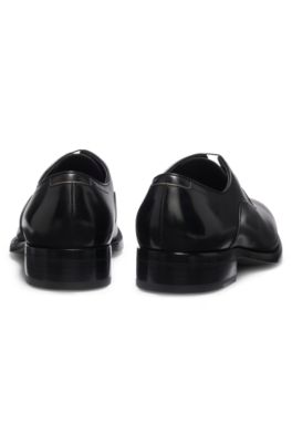 Zapatos Derby en piel pulida, Negro