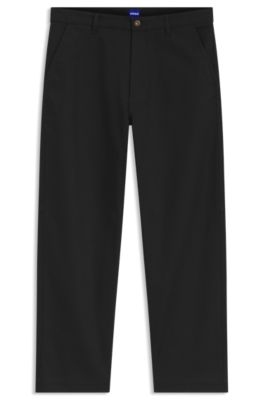 Pantalon Baggy en toile de coton stretch, Noir