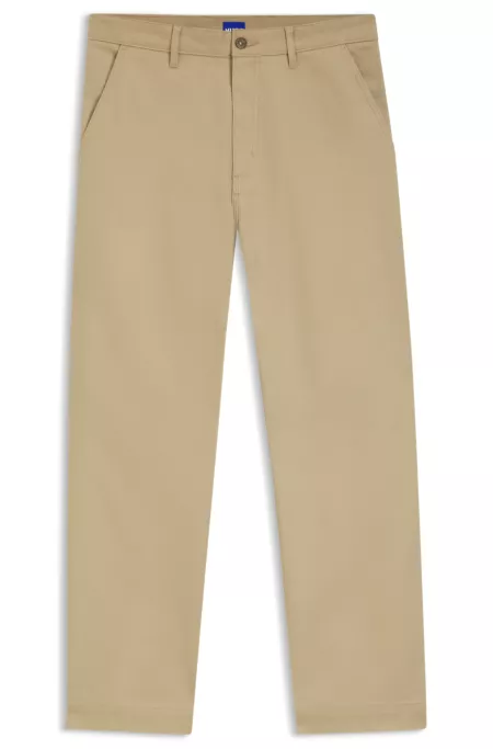 Baggy-fit trousers in stretch-cotton canvas