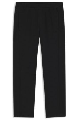 Quilted-jacquard tracksuit bottoms in a regular fit, Black