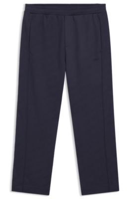 Pantalones de ch&aacute;ndal regular fit en jacquard guateado, Azul oscuro