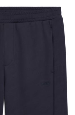 Quilted-jacquard tracksuit bottoms in a regular fit, Dark Blue