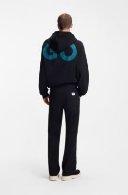 Regular-fit trousers in stretch-cotton canvas, Black