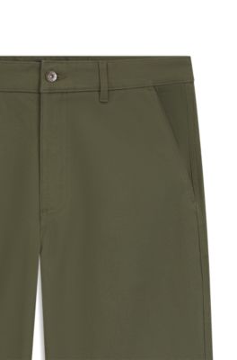 Pantalones regular fit de lona de algod&oacute;n el&aacute;stico, Cal