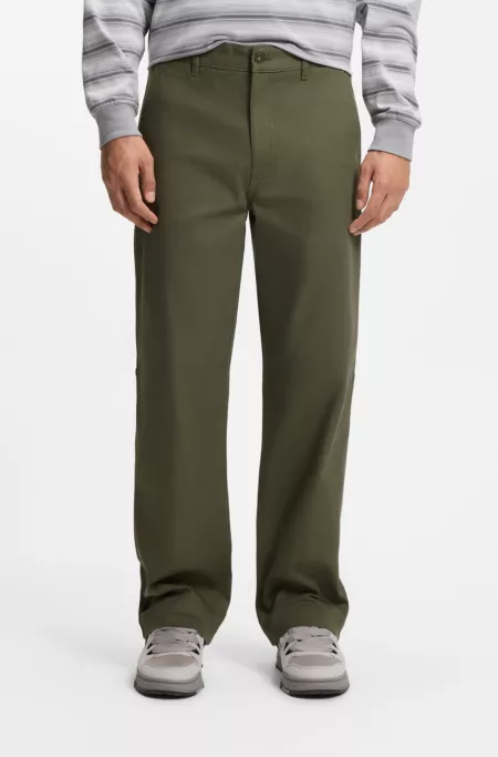 Regular-fit trousers in stretch-cotton canvas