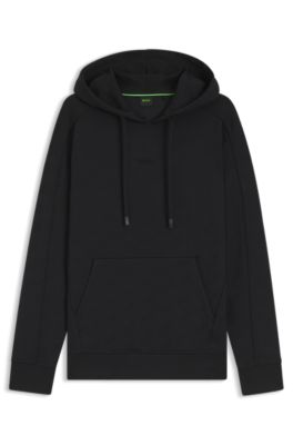 Quilted-jacquard hoodie in a regular fit, Black