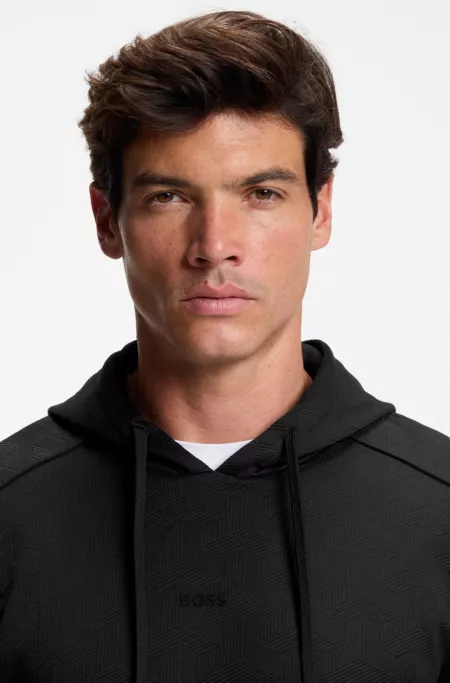 Quilted-jacquard hoodie in a regular fit