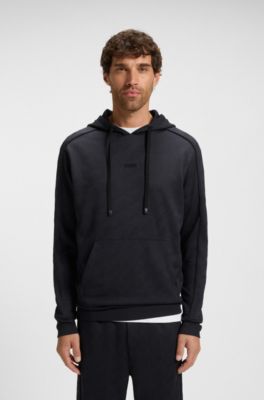 Sudadera con capucha regular fit en jacquard guateado, Azul oscuro