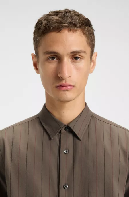 Relaxed-fit shirt in brushed cotton flannel