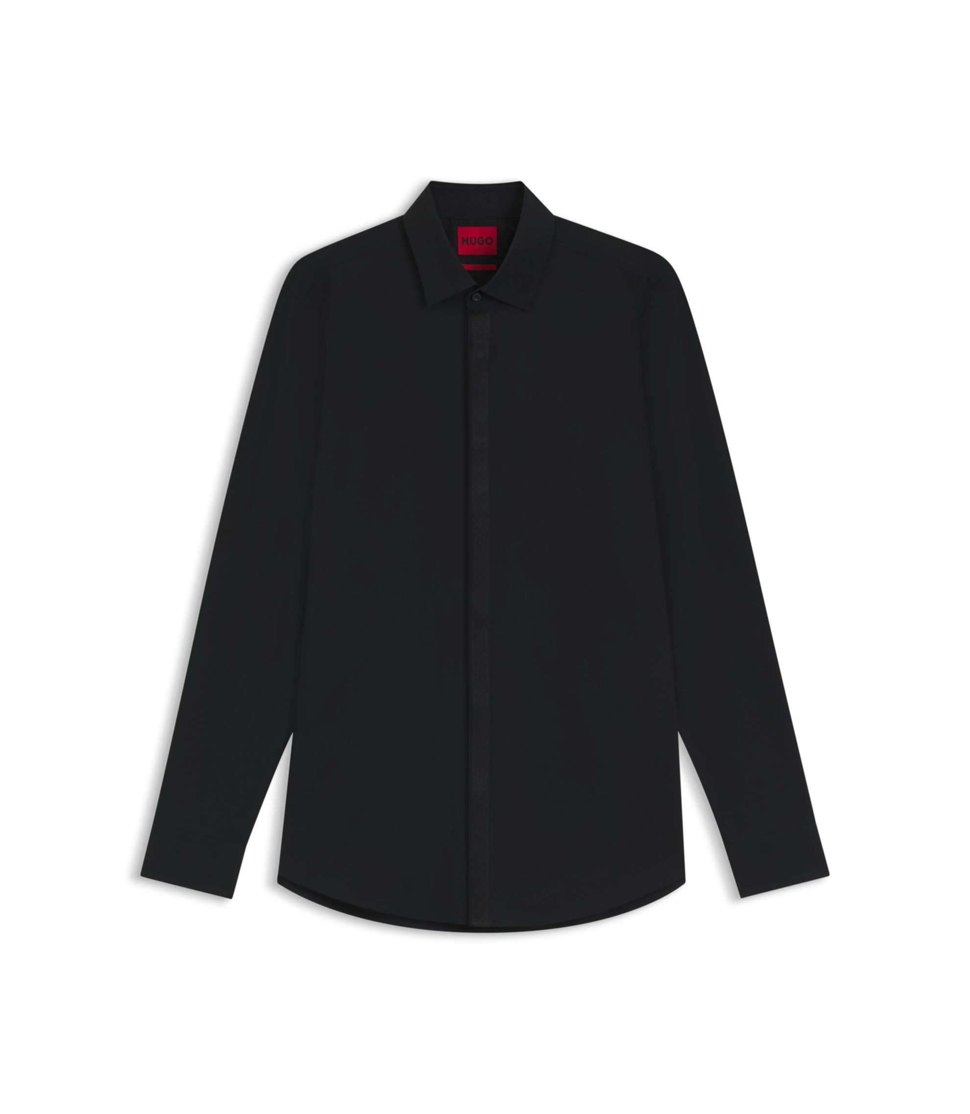 HUGO BOSS スリムフィット ブラックシャツ L hbna50549775_001_100?wid=1980&