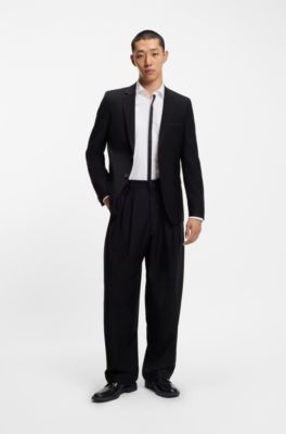 Easy-iron slim-fit shirt in cotton poplin, White