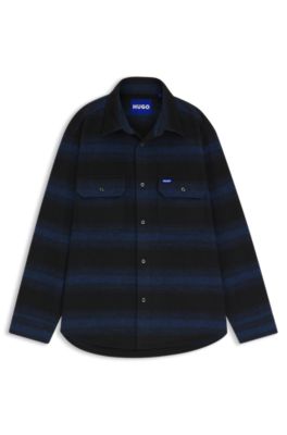 Oversized-fit shirt with shadow stripe, Light Blue