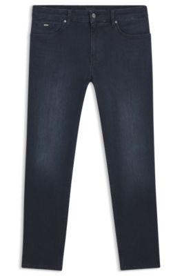Maine blue regular-fit jeans in knitted denim, Dark Blue