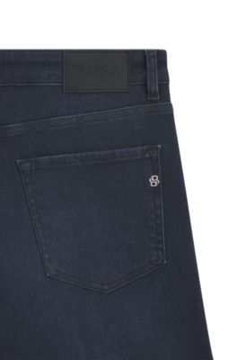 Maine blue regular-fit jeans in knitted denim, Dark Blue