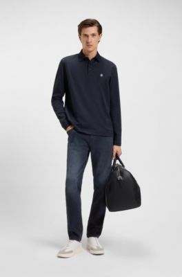 Maine blue regular-fit jeans in knitted denim, Dark Blue