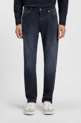 Maine blue regular-fit jeans in knitted denim, Dark Blue