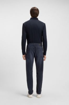 Maine blue regular-fit jeans in knitted denim, Dark Blue