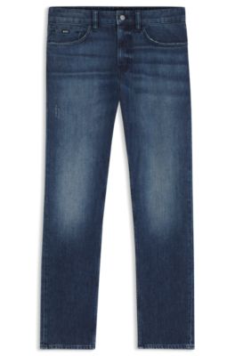 Delaware blue slim-fit jeans in mechanical-stretch denim, Dark Blue