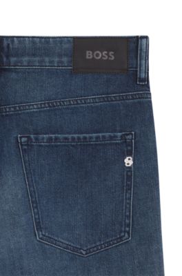 Delaware blue slim-fit jeans in mechanical-stretch denim, Dark Blue