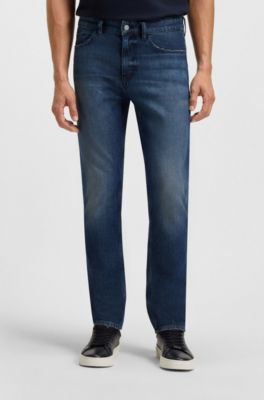 Delaware blue slim-fit jeans in mechanical-stretch denim, Dark Blue