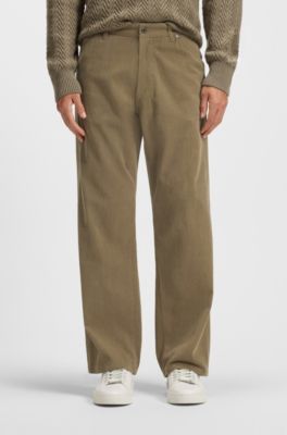 Jeans in melange cotton denim, Light Brown