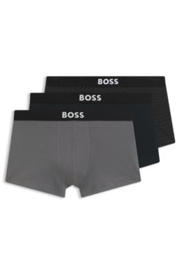 BOSS ONE paquete de tres calzoncillos de algod&oacute;n el&aacute;stico, Gris claro