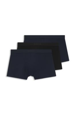 BOSS ONE paquete de tres calzoncillos de algod&oacute;n el&aacute;stico, Celeste