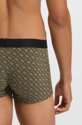 Paquete de tres calzoncillos de algod&oacute;n el&aacute;stico con logos, Fantas&iacute;a