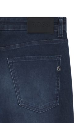 Delaware blue slim-fit jeans in knitted denim, Blue