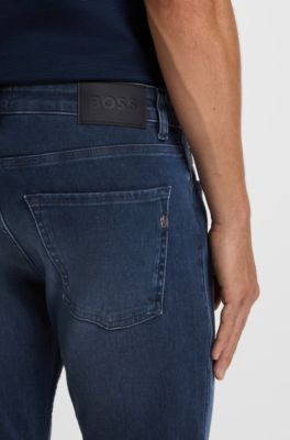 Delaware blue slim-fit jeans in knitted denim, Blue